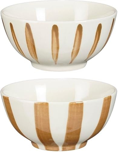 MICA Decorations Elsie Schüssel - 1 Stück Zufällig - Farbe/Variante Nicht Wählbar - H6 x Ø11 cm - Steingut - Braun