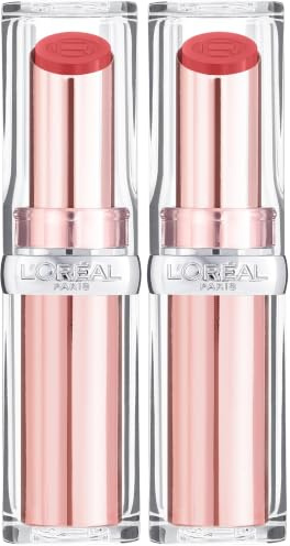 L'Oréal Paris Feuchtigkeitsspendender Lippenstift, Balm-In-Lipstick mit natürlich aussehendem Finish, Color Riche Glow Paradise, 351 Watermelon Dream (Packung mit 2)