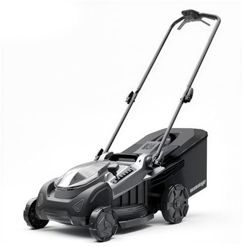 43cm Bürstenloser 18V Akku-Rasenmäher, Solo (ohne Akku und Ladegerät) | 6-fache Höhenverstellung 25-75mm, 50L Grasfangkorb, Mulchmodus, 2 Ersatzmesser, ohne Akku/Ladegerät