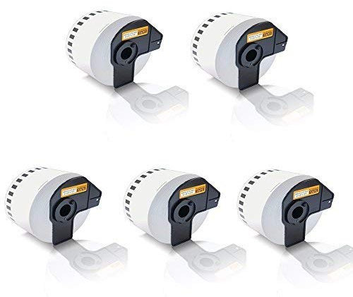 5x Print-Klex Etiketten-Rollen kompatibel für Brother P-Touch DK-N55224 P-Touch QL 560 VP P-Touch QL 560 YX P-Touch QL 570 P-Touch QL 580 P-Touch QL 580 N DKN 55224 DKN55224 54 mm 30,48 m Büro Quantum