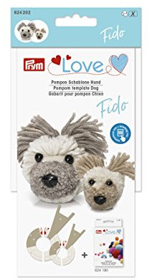 Prym 624202 Love Pompon Schablone Hund Fido Pompom Template, Kunststoff, White, 5 x 5 x 3 cm