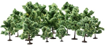 NOCH® Laubbäume, mit handkoloriertem Modellbau Laub, 16 Stück 4-10 cm hoch für die Spurweiten H0, TT, N, Z perfekt für realistische Landschaften