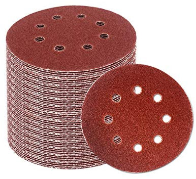 SOFIALXC Papier Abrasif 125mm 8 Trous Ponceuse Orbitale Disques Abrasifs pour Ponceuse Excentrique Grain-1000#(100pcs)