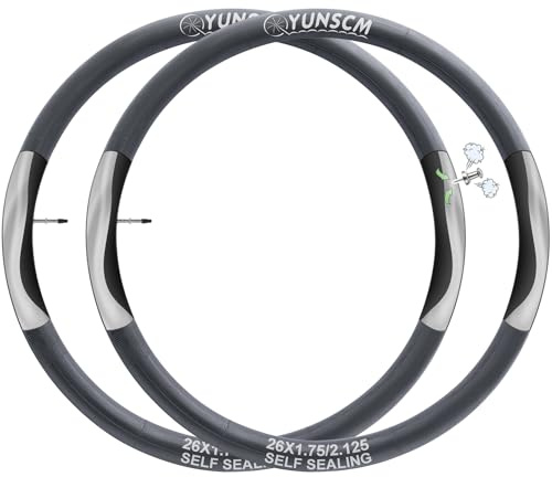 66 cm selbstdichtende Fahrradschläuche 26 x 1,75/2,125 AV32 mm/RFV48 mm, 2 | Pannensicher, kompatibel mit 26 x 1,75/1,95/2,0/2,10/2,125 Fahrradreifenschläuchen