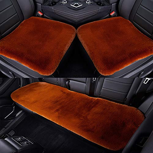 Sitzschoner Auto, Wasserdichter Schonbezug für Autositz, Universal Auto Vordersitz und Rücksitz Kissen - Bequem und atmungsaktiv (Braun,Dreiteiliger Anzug)
