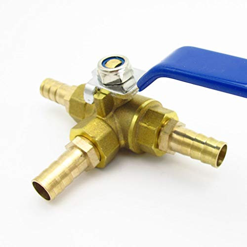 FIDALIKA 4mm 6mm 8mm 10mm 12mm 14mm 16mm 19mm Schlauch Barb Vollanschluss L-Port DREI Weg Messing Kugelhahnverbinder, Für Wasser Öl Airgas (Size : 19mm OD)