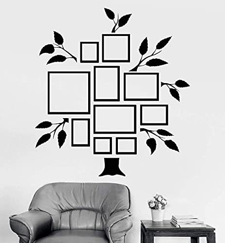 Arbre Photo Vinyle Sticker Arbre Généalogique Cadre Photo Chambre Design Sticker Mural Salon Art Mur Bricolage Mural Tout Neuf 56X61 Cm
