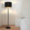 ZMH Stehlampe Modern Wohnzimmer Stehleuchte - Standleuchte aus Stoff mit E27 Fassung Max. 40W Schwarz Gold Stern Design Lampenschirm 144cm Standlampe für Schlafzimmer Kinderzimmer Flur Café