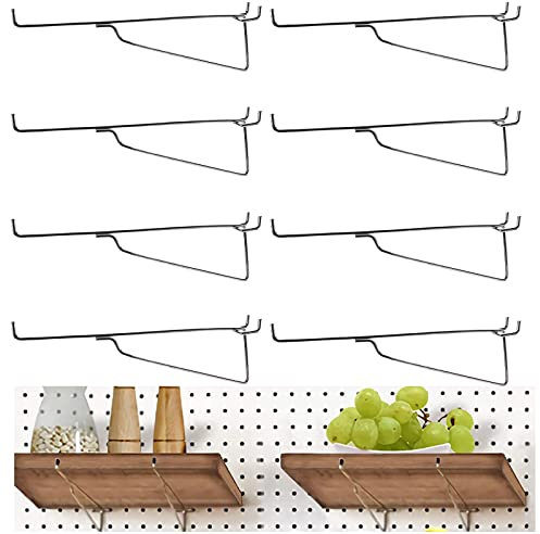 NORJIN 8 Pcs 8 Inch Metal Pegboard Hooks, Shelf Peghooks Peg Hooks Pegboard Accessories for Workbench, Kitchen, Garage, Retail Shop, Office and Kitchen, Fits 1/8 ＆1/4“ Peg Board