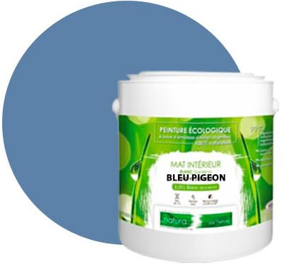 BOX DECO COULEURS Peinture murale naturelle écologique aspect mat intérieur Natura - 2,5L, Bleu Pigeon