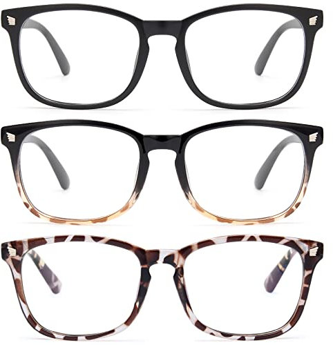 Gaoye Stilvolle Blaulichtbrille für Damen – Computerbrille mit 99% Blaulichtfilter – Leichte TR90-Fassungen – 3er-Pack