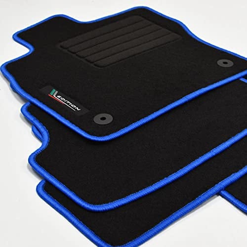 Mattenprofis Velours Logo Fußmatten kompatibel mit Skoda Octavia 4 IV NX ab Bj.2020 blau