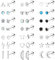 JeweBella 21 Paires Hypoallergénique Boucles d'Oreilles Acier Inoxydable en Argent Or Boucles d'Oreilles Femme Cartilage Etoile Lune Perle Zircon Clou d'Oreille Plat Ensemble Piercing Oreille Bijoux