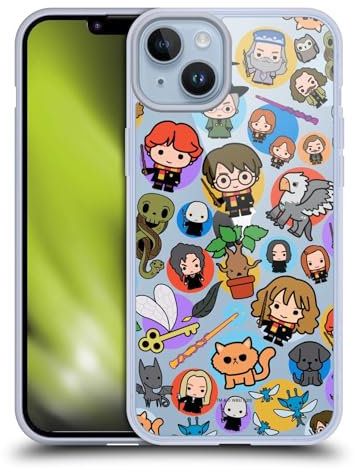 Head Case Designs Licenciado Oficialmente Harry Potter Patrón Reliquias de la Muerte XXVIII Caso Funda de Gel Suave Compatible con Apple iPhone 14 Plus