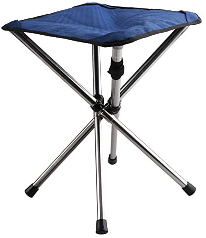 TRIWONDER Folding Stool Telescopic Stool Portable Camping Tripod Stool Foldable Fishing Stool for Travel Hiking Picnic (Blue, L - 31 x 31 x 35 cm)