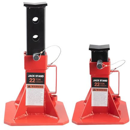 22 Ton (44,000 lbs) Heavy Duty Pin Type Professional Car Jack Stands with Lock Adjustable Height to 19.75 Fit for Supporting Trucks, Trailers and Equipment, 1 Pair