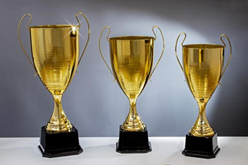 eberin · XXL-Metall-Pokal Serie Jutta, Gold, mit Wunschtext, Größe 70 cm