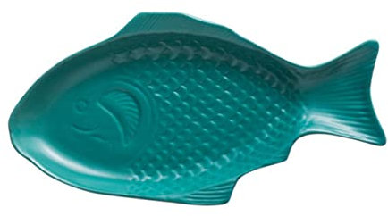 Anneome 1 Pc Plat En Forme De Poisson Décorations De Gâteaux Assiette En Céramique Plateau Couverts De Table Pâtes Plaque à Vapeur Assiettes Ovales Décor Rétro Plaque Décorative Ménage