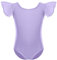 Turn Leotards für Mädchen Ballettanzug Ballettbody Ballett Trikot Kinder Body Tanzbody Bodysuit Turnanzug Gymnastikanzug Ballettkleidung Baumwolle Criss-Cross U-Rücken Tütü Tanzoutfit Violett 7-8J