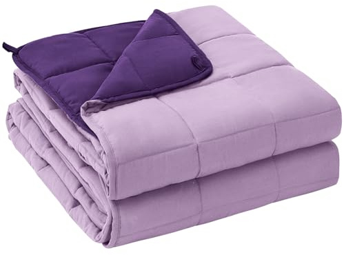 yescool Weighted Blanket for Adults (20 lbs, 60” x 80”, Purple) Cooling Heavy Blanket for Sleeping Perfect for 190-210 lbs, Queen Size Breathable Blanket with Premium Glass Bead, Machine Washable