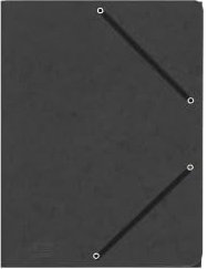 Original BIGO 10 Stück Pressboard-Ordner A4 schwarz, Mappe mit Gummiband Presspan, Premium Ordnungsmappe Mappe mit Gummiband, aus Pressspan-karton 330 g/m2