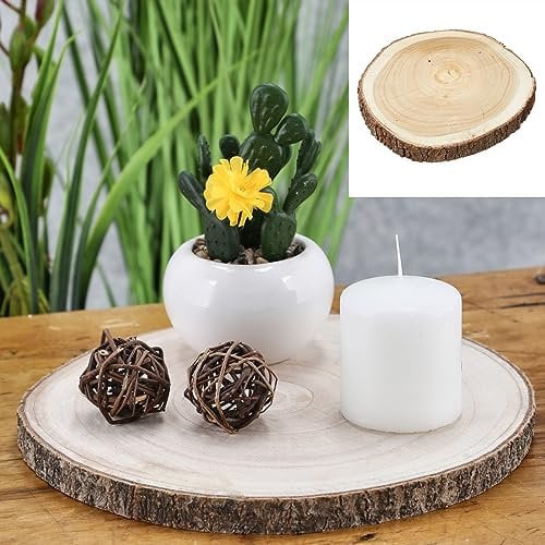 itsisa Original Baumscheibe, Holzuntersetzer D: 27-30 cm für Vasen, Kerzen etc. - Untersetzer Vase, Holz Tablett, Tischdekoration, Holztablett Kerze