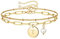 TINGN Gold Armband mit Buchstaben Armband Damen, Zierliche Buchstaben Armbänder Schichtung Armband Damen Buchstabe T Buchstaben Armbänder Geschichtet Büroklammer Gliederkette Armband Damen Schmuck