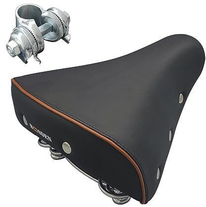 BOOSDEN Fahrradsattel für Damen und Herren - Bequem, Weich, Memory Foam, Ergonomisch, Stoßdämpfend, Atmungsaktiv - Schwarz