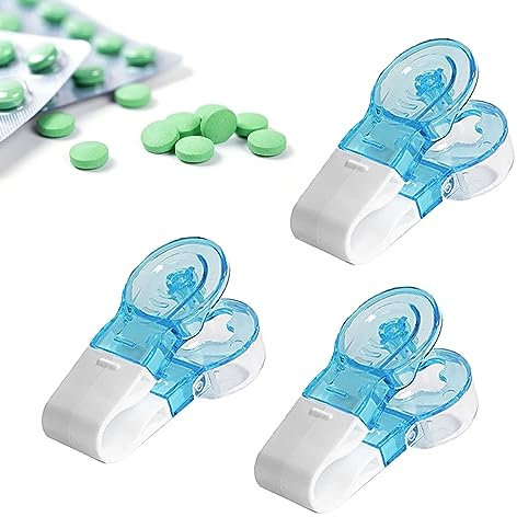 YEJAHY Engeliebe Mimi Tragbare Pillendose ,Tragbarer Pillenöffner, Hilfsmittel, Pillenmacher, Splitter mit Aufbewahrungsbox, kein Kontakt, einfach herauszunehmen – 3 Stück