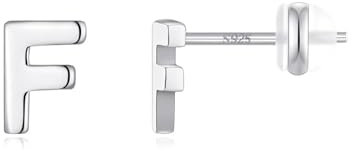 TINGN Ohrstecker Silber 925 Silber Mädchen Damen, F Buchstaben Ohrringe Medizinische Ohrstecker Schmuck Geburtstagsgeschenke Muttertagsgeschenk für Frauen Mädchen Tochter