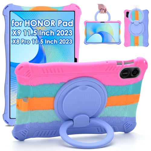 KATUMO Silicone Rotating Tablet Case For HONOR Pad X9 11.5 inch Soft Rubber Portable Cover