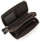 LUUFAN Portefeuille en cuir véritable pour homme - Double fermeture éclair - Portefeuille long - Grande capacité - Sac à main - Pochette à main - Pochette pour argent liquide - Porte-téléphone -