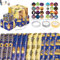 Shinybox Eid Mubarak Geschenkpapier, 12 Blatt Eid Mubarak Stern Mond Gemustertes Geschenkpapier mit Eid Aufkleber, Mubarak Dekorationen, Ramadan Geschenkpapier für Islamische Muslimische