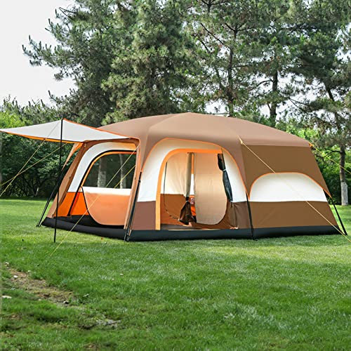 Wasserdichtes Campingzelt | 4-6 Personen Familien-Kabinenzelte | 2 Zimmer, tragbares & sofortiges Zelt mit abnehmbarem Regenzelt | Ideal für Camping, Wandern & Bergsteigen – Automatisches Design