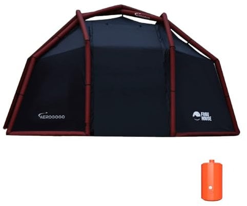 Aerogogo Inflatable Camping Tent with Electric Pump, 2-4 Person Glamping Outdoor Air Blow Up Tents for Camping, Waterproof Windproof Inflatable House Tent for Adults, Easy Set up Inflatable Tent