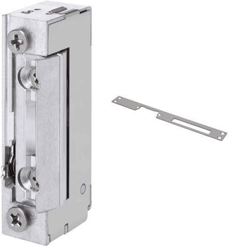 Eff-Eff 118E-A71 Türöffner 118E FaFix 10-24V AC/DC ohne Schließblech & ORNO Schließblech Einfach Symmetrisch Kurz Vernickelt (25/250/3 mm)
