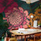 neukids Rosa Selbstklebende Ledertapete, Pfingstrose Tapete Pflanzen Fototapete, Bunte Blumen Tapeten Wandtapete Wand Dekoration, Wohnzimmer Schlafzimmer Büro Moderne Wanddeko 240x250cm