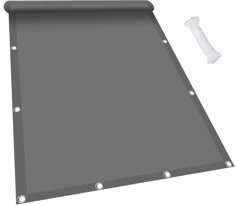 Voile d'ombrage Toile Rectangulaire 4 x 5 m Imperméable Protection UV 98% Toile d'ombrage pour Pergola avec Oeillets et Cordons pour Patio Jardin Terrasse, Gris Clair