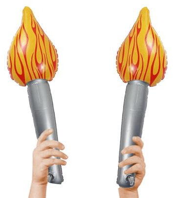 2 Stück Fackeln Aufblasbare 40cm Fake Flamme Fackel Aufblasbare Olympische Fackeln 2024 Olympische Deko Anfeuern Sport