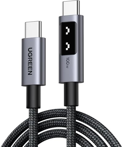 UGREEN Uno Câble USB C vers USB C PD 100W 20V 5A Charge Rapide en Nylon Compatible avec MacBook iPad iPhone 16 Plus Pro Max 15 Galaxy S24 Plus Ultra S23 S22 A55 A35 A15 Steam Deck PS5 Manette (0.5M)