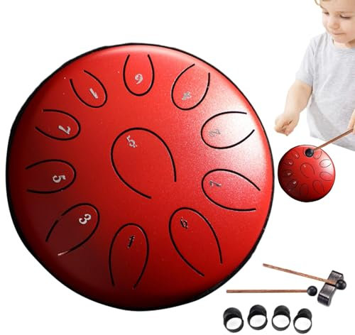 Regentrommel für Garten, E-mpty Drum Outdoor, 11-Note 15.2 cm Hand Pan Drum, Wat-erproof Chakra Drum, Steel Tongue Drum Worry-free Drum, Percussion Instrument Gor Anfänger
