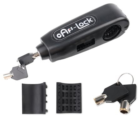 kaxay Motorcycle Lock, Universal Motorcycle Handlebar Lock with 2Pcs Keys and Gaskets, Front Brake and Clutch Locks Anti-Theft and Prying, Grip Lock for Bicycles, ATVs, Off-Road Motorcycles etc (Black)