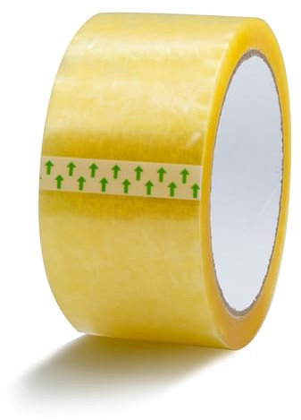 RAYLU PAPER® - Rouleaux de scellage, ruban adhésif pour emballage de cartons d'expédition résistant et extra fort, 66 m x 50 mm de large (1 unité-ECO, transparent)