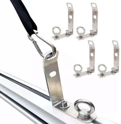 T-Slot Truck Crossbar Load Stops Replacement,4pcs 304 Stainless Steel Roof Rack Brackets,Universal Anti-Slip Ladder Clamps for Ski Snowboard Kayak Skateboard Firewood Transport