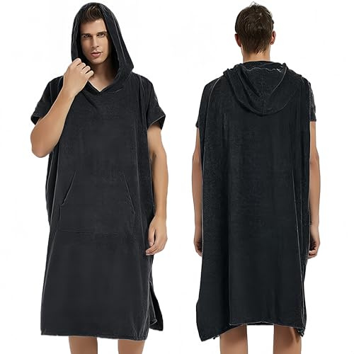 Proumhang Toalla Poncho con Capucha Unisex - Microfibra de Secado Rápido | Bata de Baño y Toalla de Playa para Surf, Natación |Cambiarse y Ropa Hombres y Mujeres 80x110cm