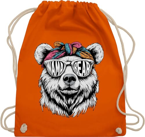 Shirtracer Turnbeutel Rucksack - Taschen - Mama Bear I Mamas Geschenkidee Muttertag I Geschenk Mutter Weihnachten Geschenke Mütter I Muttertagsgeschenk Bären Motiv Mama Bär - Unisize - Orange