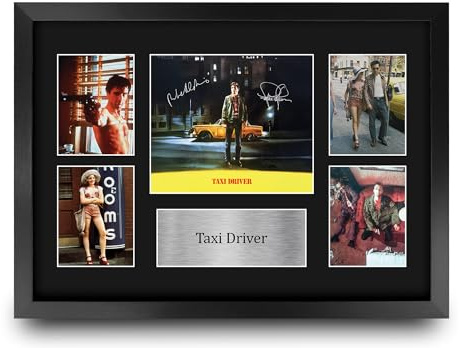 HWC Trading Taxi Driver Geschenke Geducktes Signiertes Autogramm Präsentationsdisplay für Fans von Film Memorabilien - A3 Gerahmt