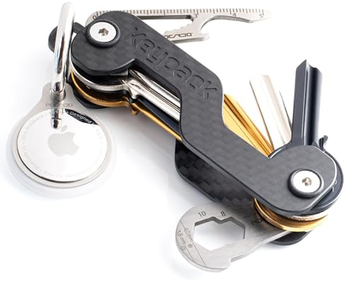 Keypack Key Organizer aus Carbon | inkl. Multitool | bis zu 16 Schlüssel | Schlüsselbund | Schlüssel-Etui | Schlüsselanhänger