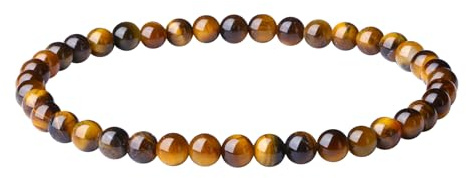 XIANNVXI Tigerauge Armband Damen Perlenarmband Herren Braun Perlen 4mm Heilsteine Armband Echte Tigerauge Steine Armbänder Yoga Mini Edelsteinarmband Geschenke für Frauen Männer
