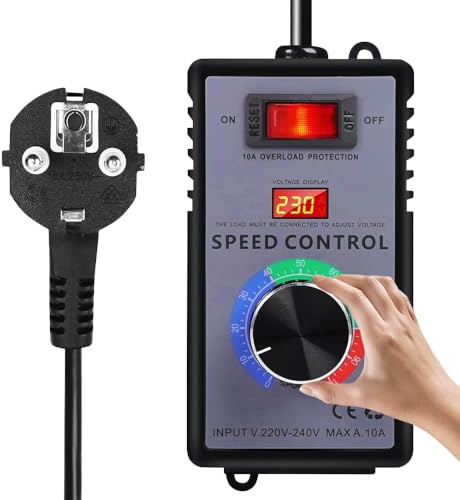 BIZOI Drehzahlregler 230v, AC 220V 10A Spitzenleistung 4000W, Spannungsregler 230V, Motor Spannungsregler mit Überlastschutz für Winkelschleifer, Bläser, Handbohrer, Kreissägen